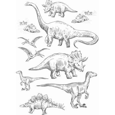 Estahome Dinosaurier Wandbild - Selbstklebend, 47,5x66cm Estahome Dinosaurier Wandbild - Selbstklebend, 47,5x66cm