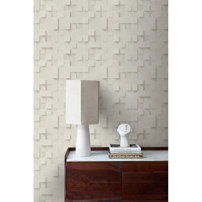 Origin Wallcoverings Hellbeige 3D Würfel Tapete - Tapete Origin Wallcoverings Hellbeige 3D Würfel Tapete - Tapete