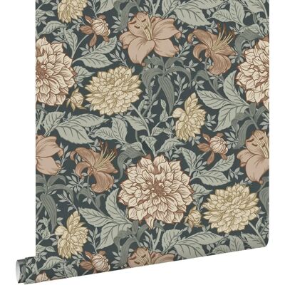Papier peint vintage fleurs bleu foncé Estahome - 0,53x10,05m - Publicité Papier peint vintage fleurs bleu foncé Estahome - 0,53x10,05m - Publicité