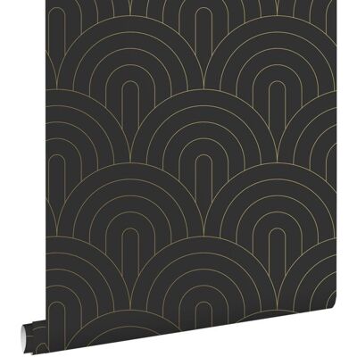 Estahome Art Déco Schwarz Weiß Tapete - 0,53x10,05m Estahome Art Déco Schwarz Weiß Tapete - 0,53x10,05m