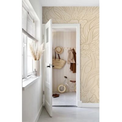 ESTAhome Beigefloral-Wandbild - 2x2,79m - Wandtapete ESTAhome Beigefloral-Wandbild - 2x2,79m - Wandtapete