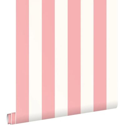 Papier peint rayures rose et blanc ESTAhome - 50x900cm - Papier - Publicité Papier peint rayures rose et blanc ESTAhome - 50x900cm - Papier - Publicité