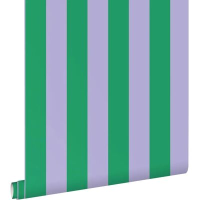 ESTAhome Streifen Tapete grün lila - 50x900cm - Wandbelag ESTAhome Streifen Tapete grün lila - 50x900cm - Wandbelag