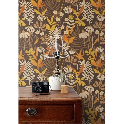 ESTAhome tropische Blätter und Blumen Tapete - 50x900cm - orange/braun ESTAhome tropische Blätter und Blumen Tapete - 50x900cm - orange/braun