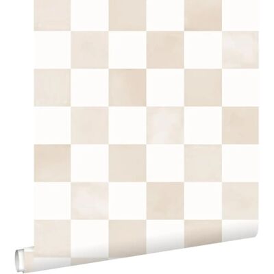 ESTAhome - Motivo Axadrezado Begeebranco 50x900 - Tapete ESTAhome - Motivo Axadrezado Begeebranco 50x900 - Tapete
