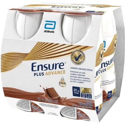 Abbott Ensure Plus Advance - Cioccolato 4x220ml - Integratore Nutrizionale Abbott Ensure Plus Advance - Cioccolato 4x220ml - Integratore Nutrizionale