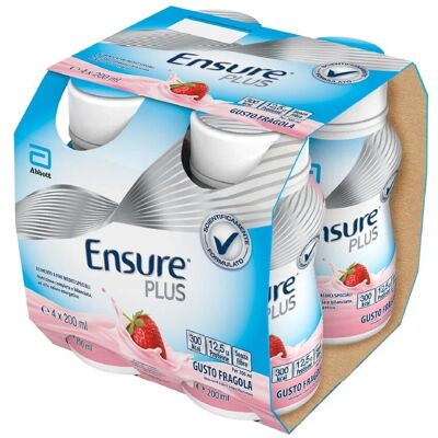 Abbott Ensure Plus Fragola - Integratore 4x200ml Abbott Ensure Plus Fragola - Integratore 4x200ml