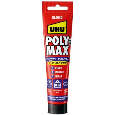 UHU Poly Max High Tack Epress 165 g Colle/Sealer Blanc - Construction - Publicité UHU Poly Max High Tack Epress 165 g Colle/Sealer Blanc - Construction - Publicité