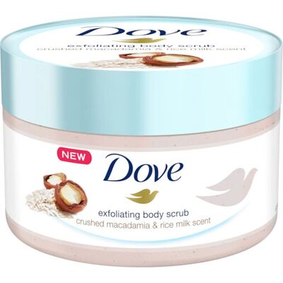 Dove Cream shower scrub macadamia & rice milk (225ml) Dove Cream shower scrub macadamia & rice milk (225ml)