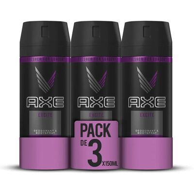 Desodorante Axe Excite - Proteção 48h, Fragrância fresca Desodorante Axe Excite - Proteção 48h, Fragrância fresca