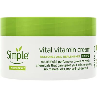 Simple Kind To Skin Vital Vitamin Night Cream 50ml Simple Kind To Skin Vital Vitamin Night Cream 50ml