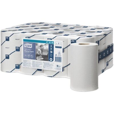 Serviettes en papier blanches Tork - 12 rouleaux, 343 feuilles, 120,1 m Serviettes en papier blanches Tork - 12 rouleaux, 343 feuilles, 120,1 m