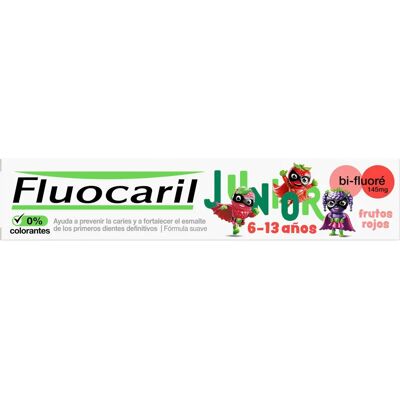 Dentifrice Fluocaril Junior Fruits Rouges 6-12 ans - Publicité Dentifrice Fluocaril Junior Fruits Rouges 6-12 ans - Publicité