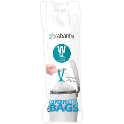Sacchetto della spazzatura bianco 5L di Brabantia - Sacchetti per bidoni Sacchetto della spazzatura bianco 5L di Brabantia - Sacchetti per bidoni
