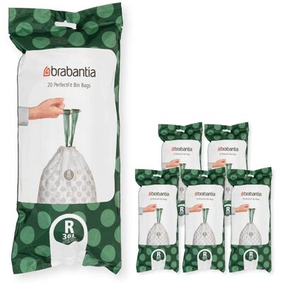 Brabantia PerfectFit Bin Liners Multipack - Size R/36L - Trash Bags Brabantia PerfectFit Bin Liners Multipack - Size R/36L - Trash Bags