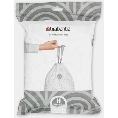 Brabantia H Trash Bag 60L - Fits Brabantia 50-60L Bin Brabantia H Trash Bag 60L - Fits Brabantia 50-60L Bin