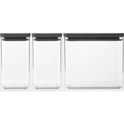 Brabantia Tasty+ Contenitori - Set di 3 Grigi Brabantia Tasty+ Contenitori - Set di 3 Grigi