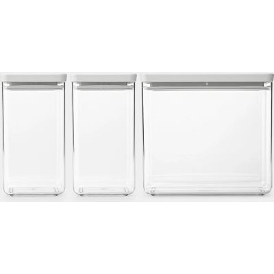Brabantia Tasty+ Set di Contenitori - Conservazione impilabile - Grigio chiaro Brabantia Tasty+ Set di Contenitori - Conservazione impilabile - Grigio chiaro