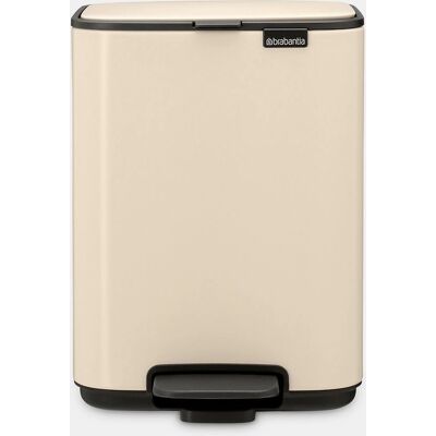 Brabantia Bo 4L Beige Pedal Trash Bin - Rectangular Steel Brabantia Bo 4L Beige Pedal Trash Bin - Rectangular Steel