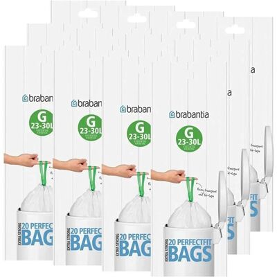 Brabantia Weiße Müllbeutel - 12 Rollen, 20 Beutel, 23-30L Brabantia Weiße Müllbeutel - 12 Rollen, 20 Beutel, 23-30L