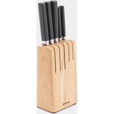 Set de 5 cuțite Brabantia 260483 - Bloc de lemn Set de 5 cuțite Brabantia 260483 - Bloc de lemn