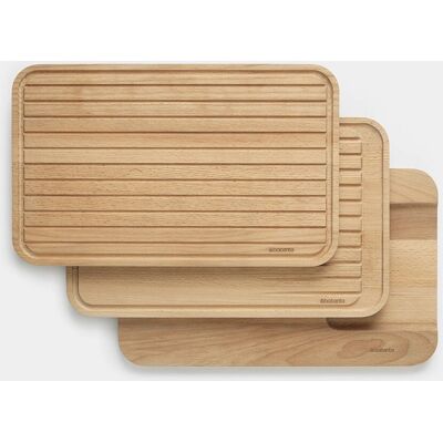 Brabantia Beech Wood 3-Piece Chopping Board Set - Kitchen Cutting Board Brabantia Beech Wood 3-Piece Chopping Board Set - Kitchen Cutting Board