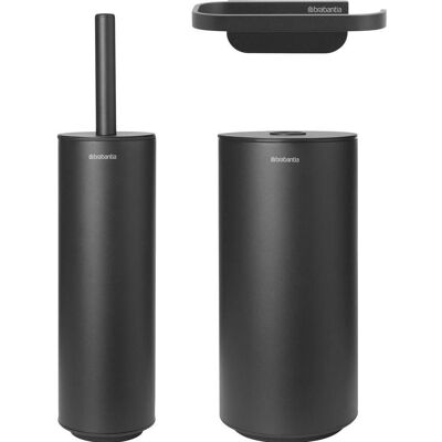 Ensemble d'accessoires de salle de bain Brabantia Acier noir - Accessoires de salle de bain Ensemble d'accessoires de salle de bain Brabantia Acier noir - Accessoires de salle de bain
