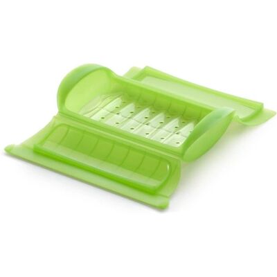 Lekue Vaporera para microondas con rejilla - 650 ml Verde - Vaporera para microondas Lekue Vaporera para microondas con rejilla - 650 ml Verde - Vaporera para microondas
