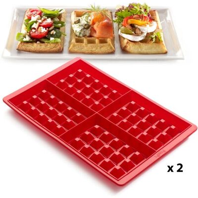 Lékué 880445 Backform - Waffel Form - 2 Stück Lékué 880445 Backform - Waffel Form - 2 Stück
