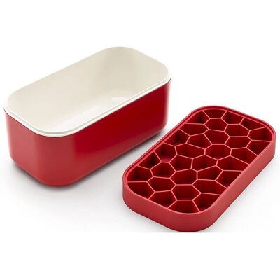 Lekue Rote Eiswürfelschale und Behälter - Ice Box Lekue Rote Eiswürfelschale und Behälter - Ice Box