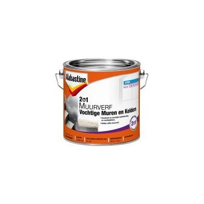 Alabastine 2in1 Vochtige Muren Verf - Helder Wit - 2,5L Alabastine 2in1 Vochtige Muren Verf - Helder Wit - 2,5L