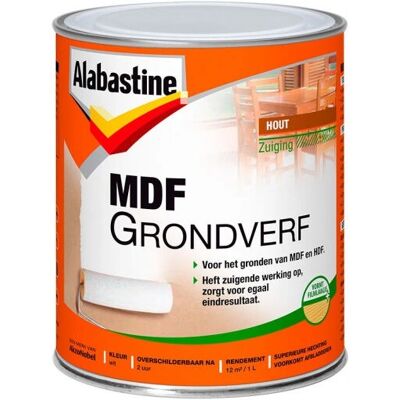 Alabastine MDF 2-in-1 Grondverf - Wit - 1L Alabastine MDF 2-in-1 Grondverf - Wit - 1L