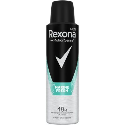 Rexona Hommes Stay Fresh Marine Spray Antitranspirant 48h 150 ml - Publicité Rexona Hommes Stay Fresh Marine Spray Antitranspirant 48h 150 ml - Publicité