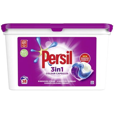Persil 3-in-1 Kleur Capsules 38 Wasbeurten Persil 3-in-1 Kleur Capsules 38 Wasbeurten