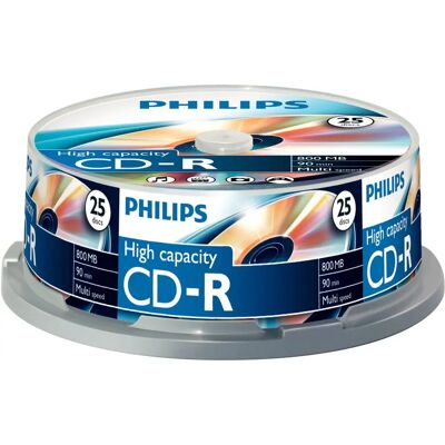 Philips CR8D8NB25/00 800MB CD-R - 25 Kpl - Monivauhtinen Philips CR8D8NB25/00 800MB CD-R - 25 Kpl - Monivauhtinen