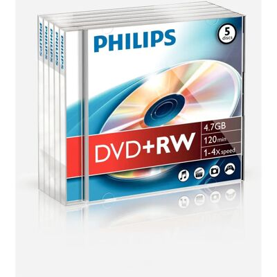 Philips DW4S4J05F/10 - Discos DVD+RW 4,7GB 4X Philips DW4S4J05F/10 - Discos DVD+RW 4,7GB 4X