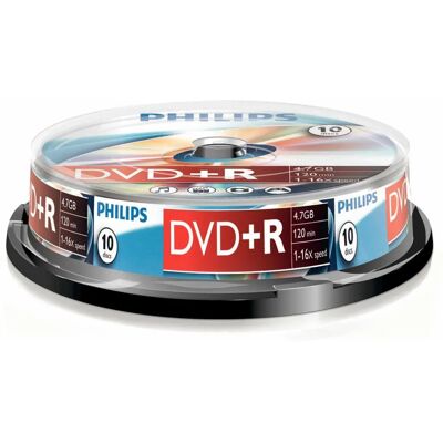 Philips DR4S6B10F DVD+R 4,7GB 16X Spindel von 10 - DVD Philips DR4S6B10F DVD+R 4,7GB 16X Spindel von 10 - DVD