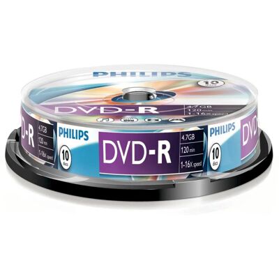Philips DM4S6B10F - DVD-R - 16x - 4,7 GB - 10er Spindel - Recordable DVD Philips DM4S6B10F - DVD-R - 16x - 4,7 GB - 10er Spindel - Recordable DVD