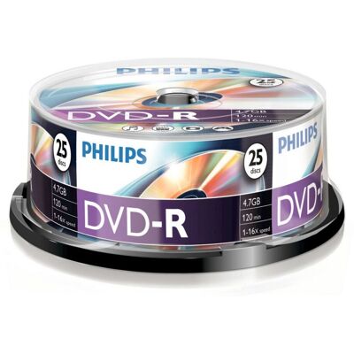 Philips DM4S6B25F/00 DVD-R 4.7GB 16x - 25 Spindle Philips DM4S6B25F/00 DVD-R 4.7GB 16x - 25 Spindle