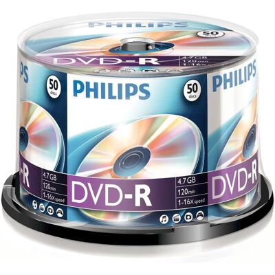 Philips DM4S6B50F/00 50 st DVD-R 4,7GB 16x - Spindel - DVD-R Philips DM4S6B50F/00 50 st DVD-R 4,7GB 16x - Spindel - DVD-R