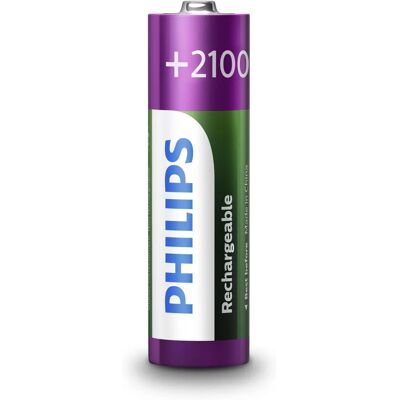 Piles rechargeables Philips R6B4A210/10 - Batterie domestique - Publicité Piles rechargeables Philips R6B4A210/10 - Batterie domestique - Publicité