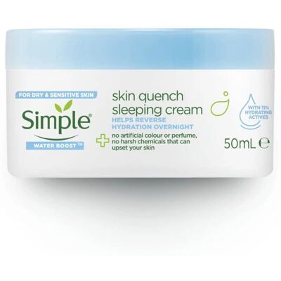 Crème de Nuit Water Boost Simple - Hydratante, Peau Sensible - Publicité Crème de Nuit Water Boost Simple - Hydratante, Peau Sensible - Publicité