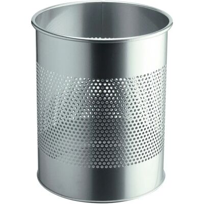 Durable Edelstahl 15L Abfalleimer - Perforiert, Silber Durable Edelstahl 15L Abfalleimer - Perforiert, Silber