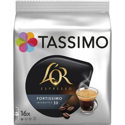 Tassimo L'OR Espresso Fortissimo (16 pièces) - Publicité Tassimo L'OR Espresso Fortissimo (16 pièces) - Publicité