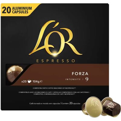 L'OR Forza XL Capsules - Espresso Puissant - 20 Pods - Publicité L'OR Forza XL Capsules - Espresso Puissant - 20 Pods - Publicité
