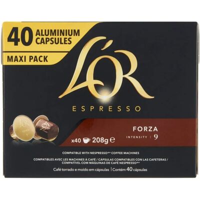 L'OR Forza Capsule - Strong Espresso Coffee - 40 Capsules L'OR Forza Capsule - Strong Espresso Coffee - 40 Capsules