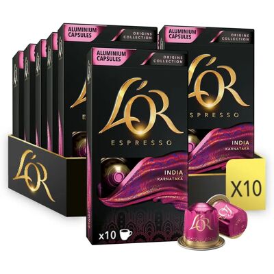 L'Or - Nespresso Compatible Capsules (India) - 10 packs 100 pods - Coffee Capsules L'Or - Nespresso Compatible Capsules (India) - 10 packs 100 pods - Coffee Capsules