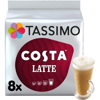 Tassimo Costa Latte Coffee Pods - Pack of 5 - 40 Drinks Tassimo Costa Latte Coffee Pods - Pack of 5 - 40 Drinks