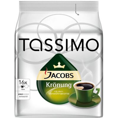 Jacobs Krönung - Capsules de café torréfié moyen pour Tassimo - Publicité Jacobs Krönung - Capsules de café torréfié moyen pour Tassimo - Publicité