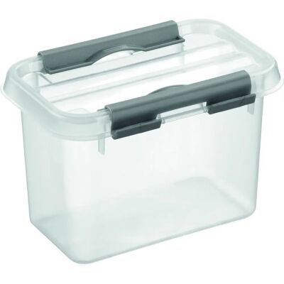 Sunware Q-Line Opbergdoos 0,8L Transparant/Zilver - Opbergdoos Sunware Q-Line Opbergdoos 0,8L Transparant/Zilver - Opbergdoos